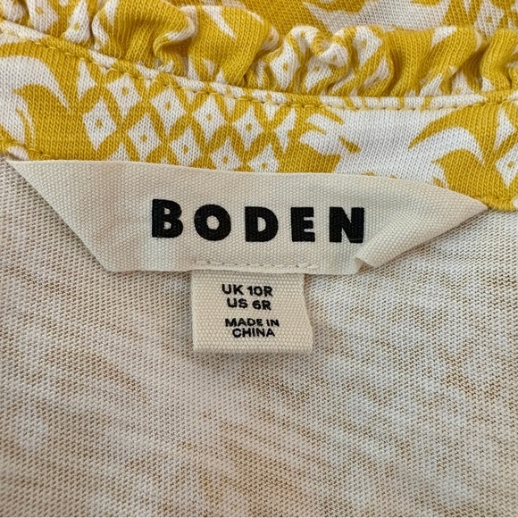 Boden Daisy Jersey Short Tier Dress, Ceylon Yellow Pineapple Geo Design size 6 - Picture 9 of 12